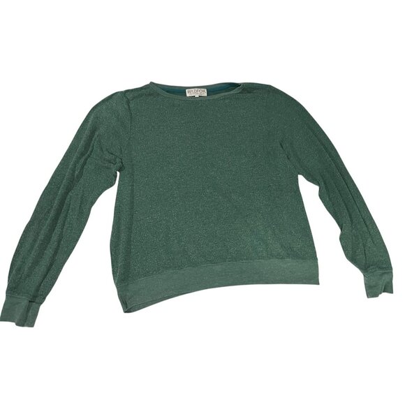 Wildfox Green Long Sleeve Pullover Sweatshirt L - Picture 2 of 10